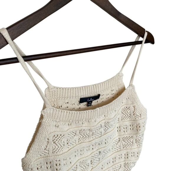Lulus Ivory Crochet Halter Top - Medium - NWT - Picture 2 of 4